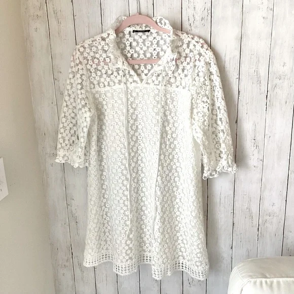 SHEIN | Dresses | Shein White Floral Embroidery Half Sleeve Mini Dress Large | Poshmark SHEIN | Dresses | Shein White Floral Embroidery Half Sleeve Mini Dress Large | Poshmark